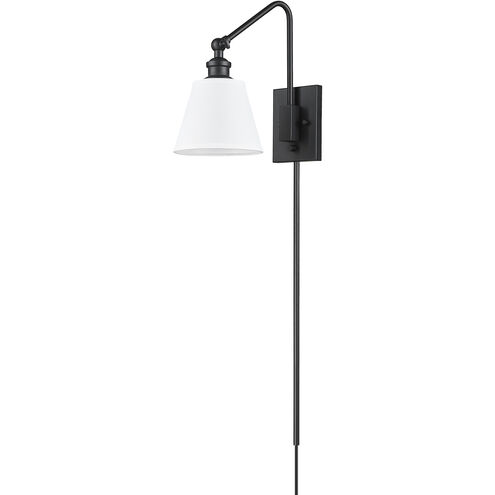 Elyon 14 inch 60 watt Matte Black Swing Arm Sconce Wall Light
